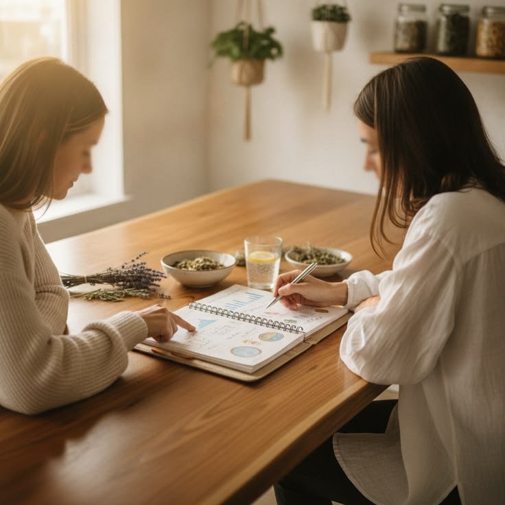 Dietitian consulting a patient at home