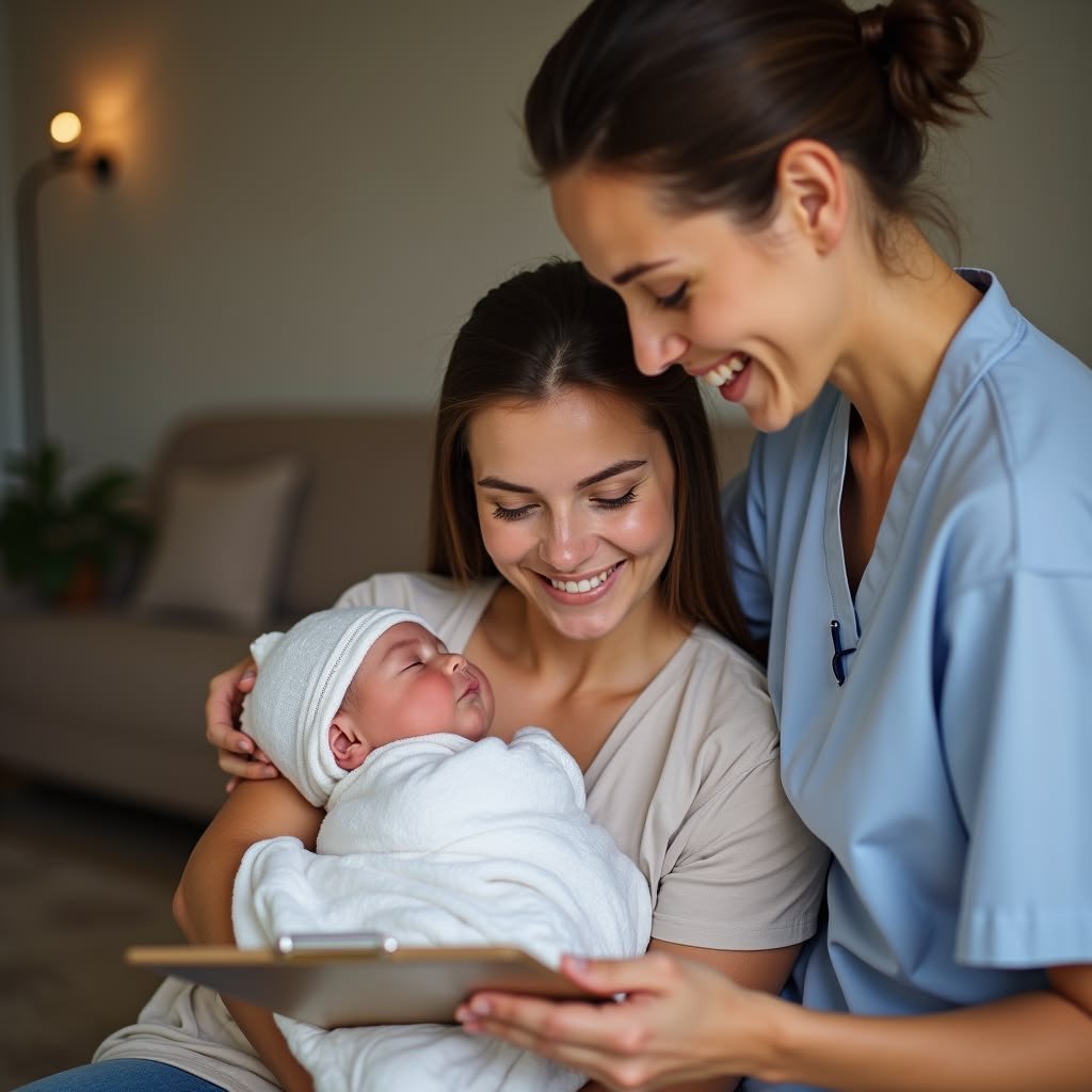 Caregiver providing elderly, maternity, and child care at home